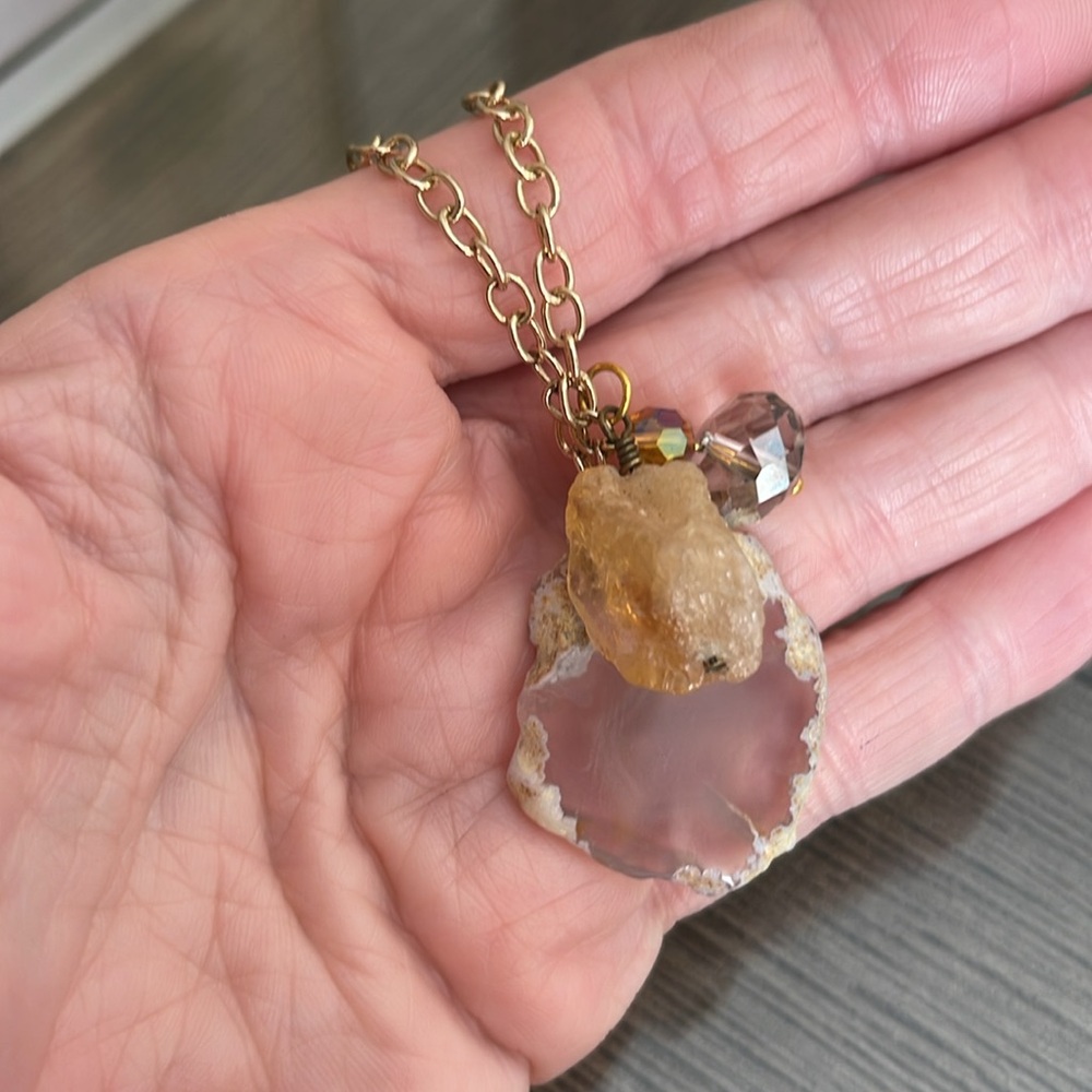 Barse Stone & Crystal Elegant Gold-tone Charm Necklace - Picture 11 of 15